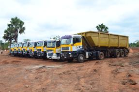 Trucks Construction Road