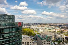 view from a skyscraper to the city of Berlin