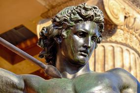 portrait of Bronze Man Sculpture