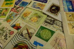 postage stamps in color