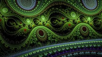 fractal green gears fantasy texture