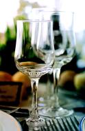 Glasses on table