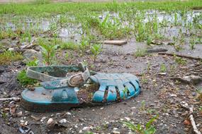 old slipper in the ground