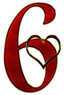 number six digit heart background