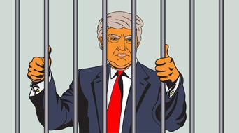 trump is behind bars