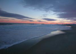 Ocean shore in Sunset time