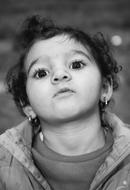 Child face black and white