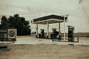 gas station old photo