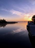 ship evening water