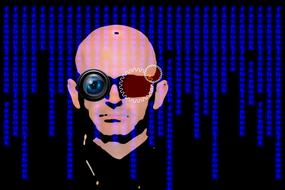 matrix face man drawing