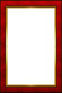 Beautiful, red and yellow frame, with white image, clipart