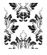 victorian seamless floral pattern, black and white drawing