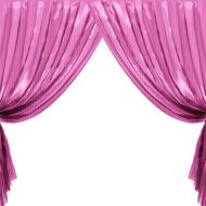 painted pink curtains