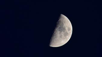 half of Moon at Night sky, Crescent