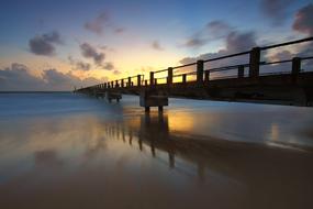 bridge sea evening