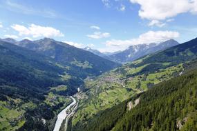 trail,road,trees,mountains, green,landscape