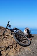 bike on the mountain by the sea