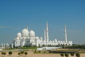 The mosque is beautiful against the sky