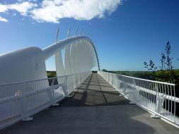 footbridge with white railing