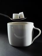 sugar cubes and coffee