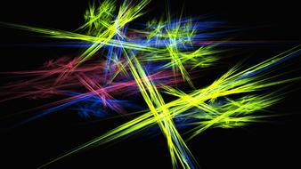 Beautiful, colorful, neon patterns, at black background, clipart