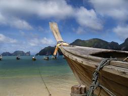 clouds landscape sea boat