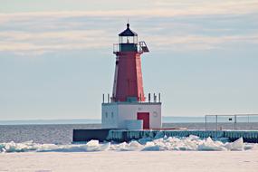 lighthouse red sea beach