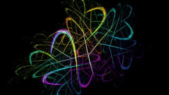 Beautiful black background with colorful lines