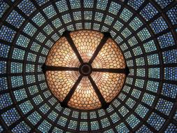 Glass Ceiling Light blue red