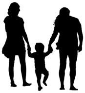 family people silhouette drawing