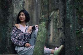 Girl and Young Tree