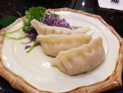 meat dumplings decorated with flowers