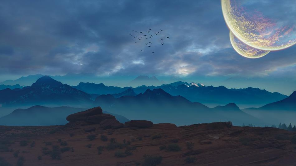 Planets Cosmos Moon