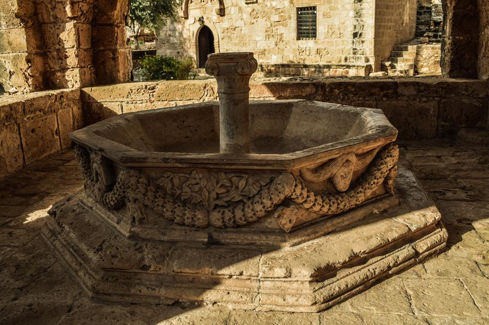 the old stone fountain