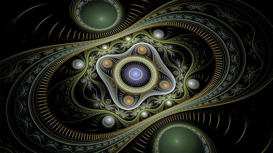 fractal steampunk gears green