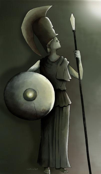 atenea greek illustration