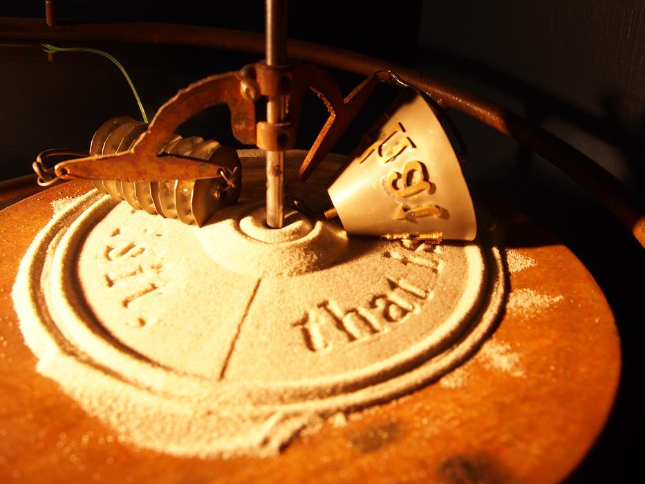 sand clock on the table