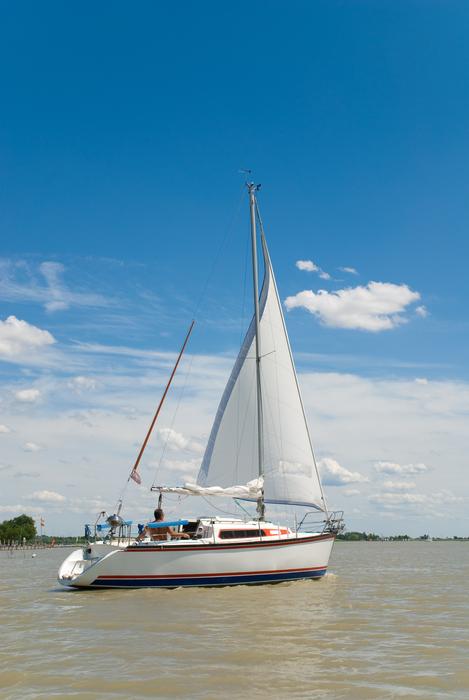 yacht against the blue sky