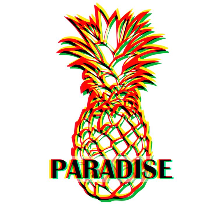 pineapples fruits yellow green 3d