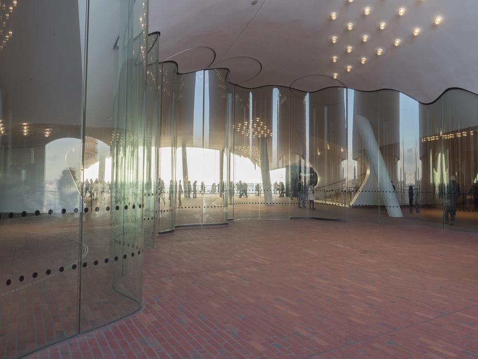 glass wall in the building