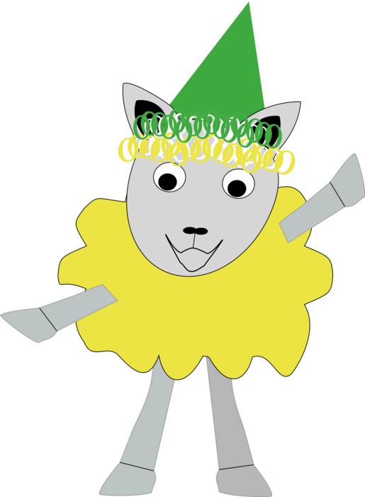 the yellow sheep in the hood
