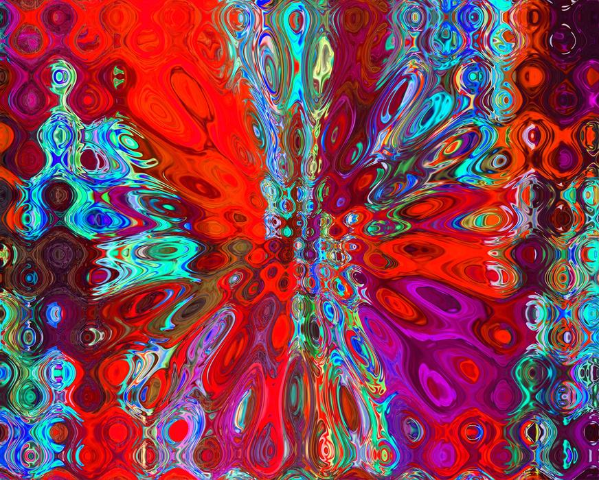 red blue acid background