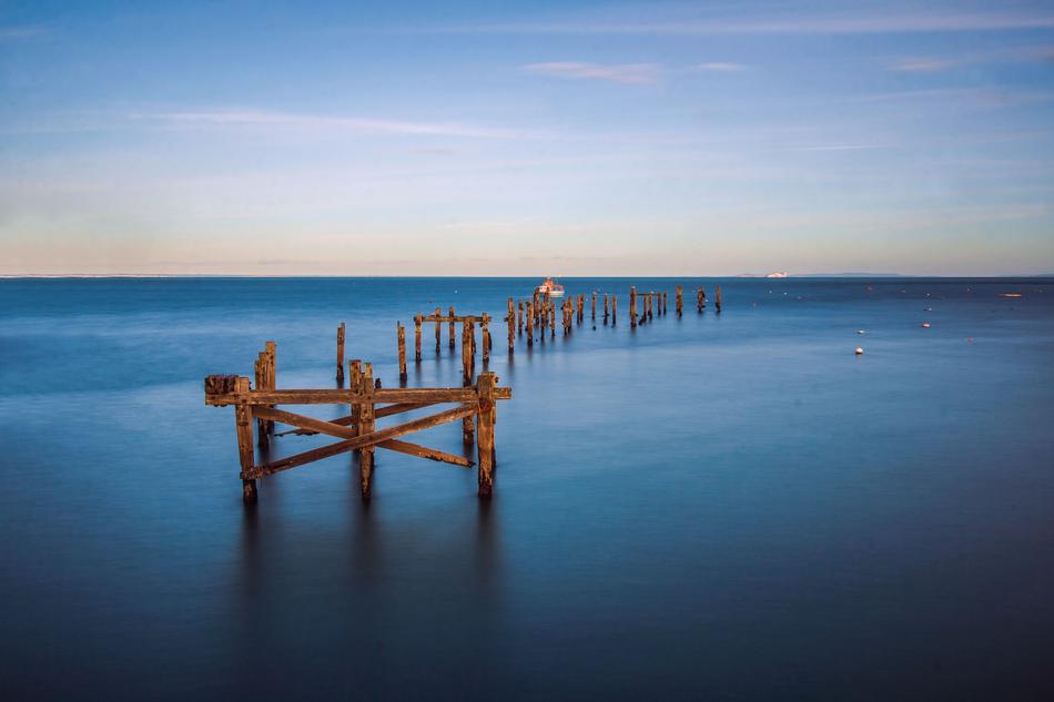 wooden planks by the ocean
