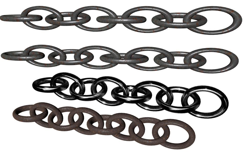 chains isolated rusty steel