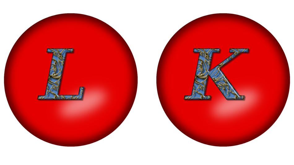 alphabet large letter L K