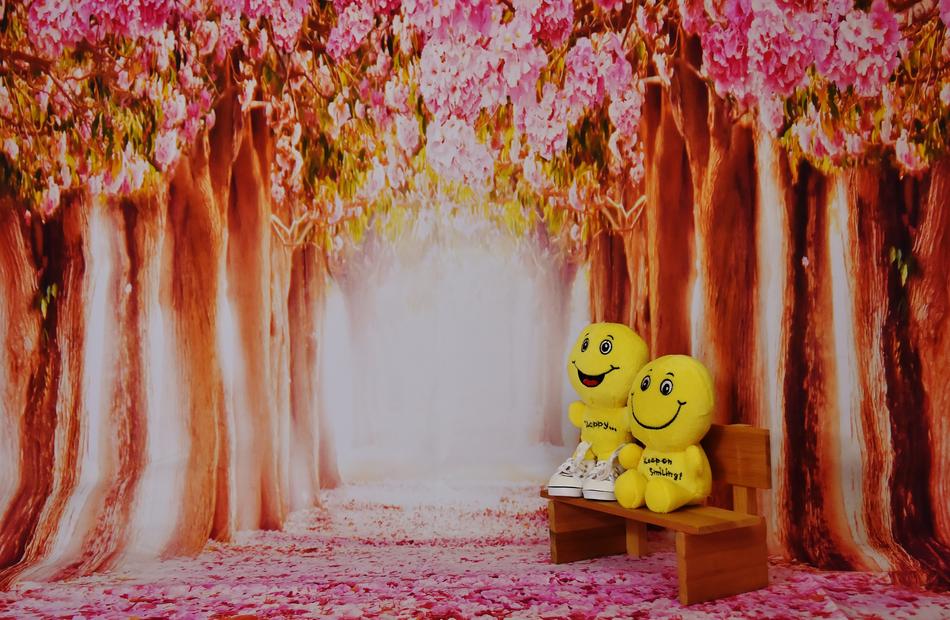 Smiley couple arch view