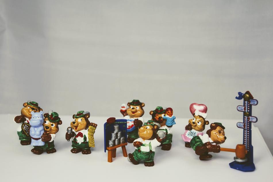 a lot of little toys on the table