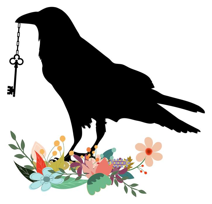 bird key flowers drawing