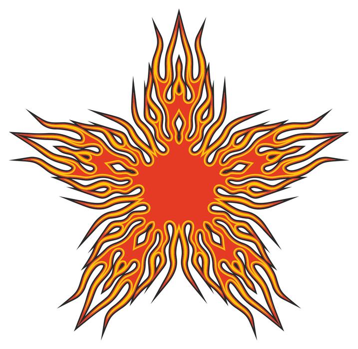 a beautiful geometric fire star