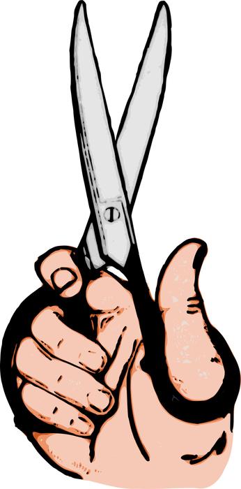 scissors in hand drawing